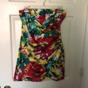 Junior’s Speechless Strapless, Floral Dress